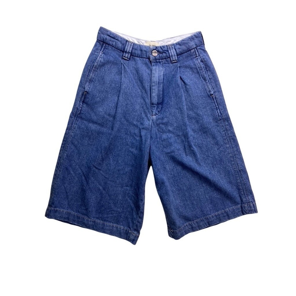 DL1961 Hepburn Pleated Short Women 23 Blue High Rise Bermuda Denim